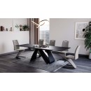 Стол обеденный SIGNAL DIUNA Ceramic Sahara Noir черный мрамор/черный мат 160-240/90